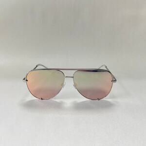 Quay Australia High Key Sunglasses Silver Gold Mirrored